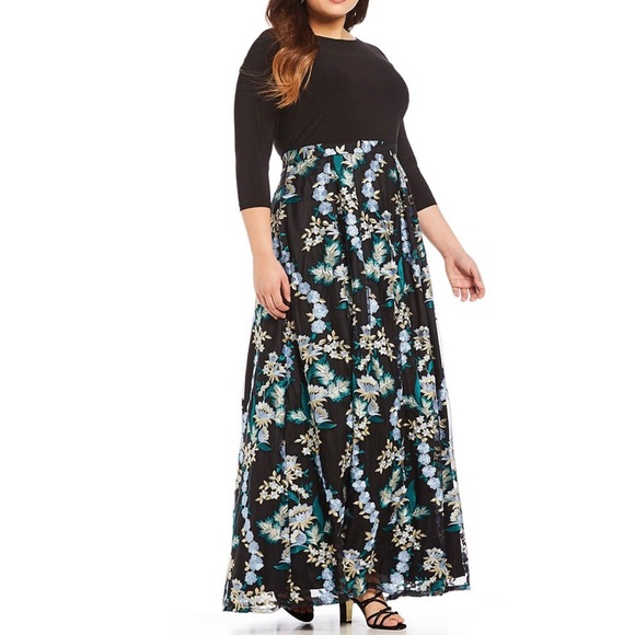 Dresses & Skirts - Plus Size Floral Prom Dress